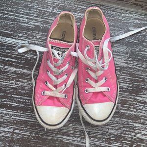 Girls Pink Converse Sneakers